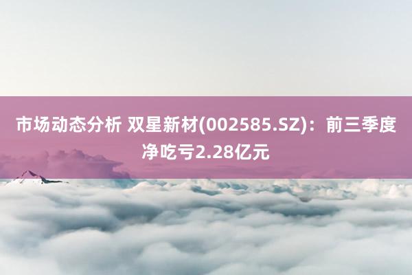 市场动态分析 双星新材(002585.SZ)：前三季度净吃亏2.28亿元