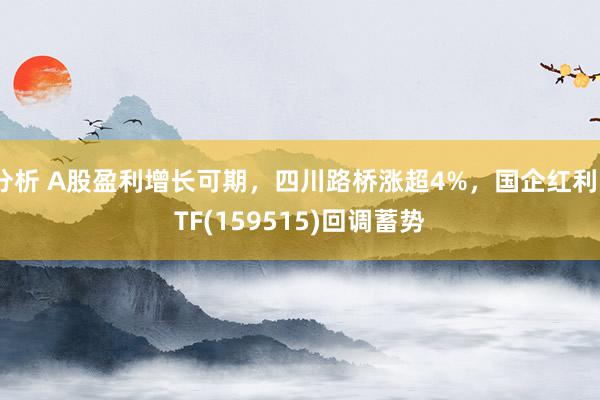 分析 A股盈利增长可期，四川路桥涨超4%，国企红利ETF(159515)回调蓄势