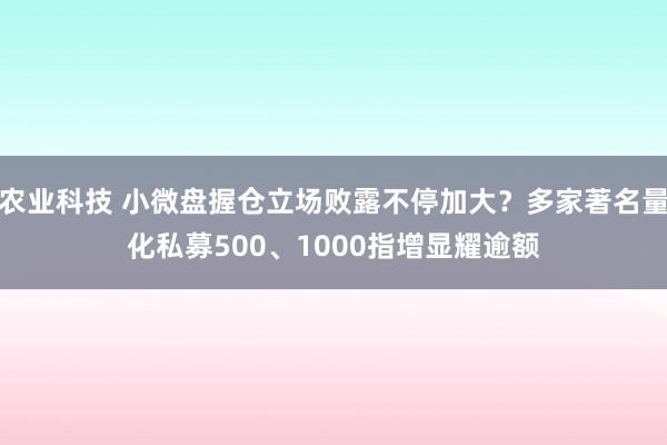 农业科技 小微盘握仓立场败露不停加大？多家著名量化私募500、1000指增显耀逾额