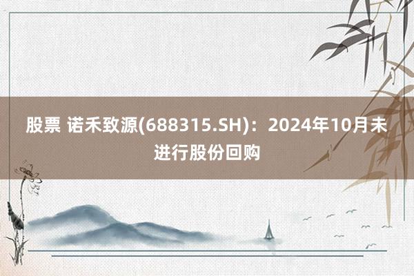 股票 诺禾致源(688315.SH)：2024年10月未进行股份回购