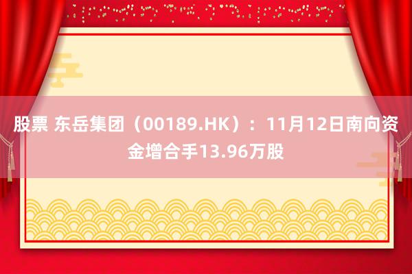 股票 东岳集团（00189.HK）：11月12日南向资金增合手13.96万股