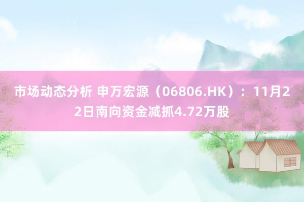 市场动态分析 申万宏源（06806.HK）：11月22日南向资金减抓4.72万股