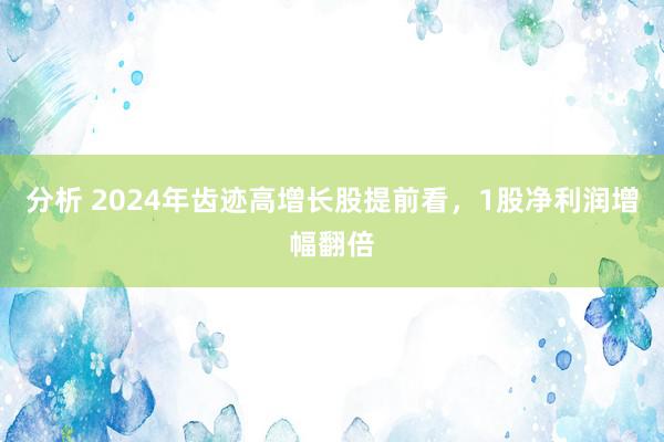 分析 2024年齿迹高增长股提前看，1股净利润增幅翻倍