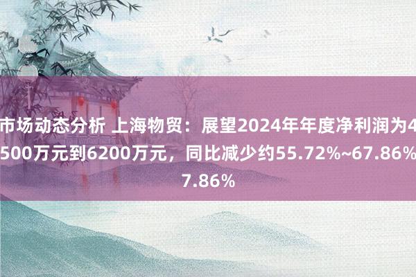 市场动态分析 上海物贸：展望2024年年度净利润为4500万元到6200万元，同比减少约55.72%~67.86%