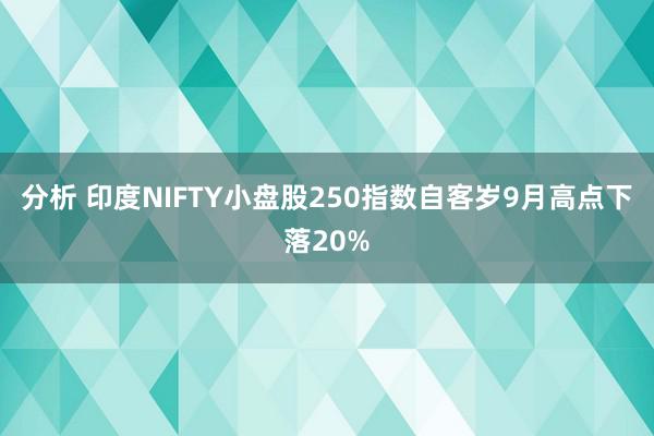 分析 印度NIFTY小盘股250指数自客岁9月高点下落20%